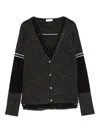 Liu •jo Panelled Cardigan In Black