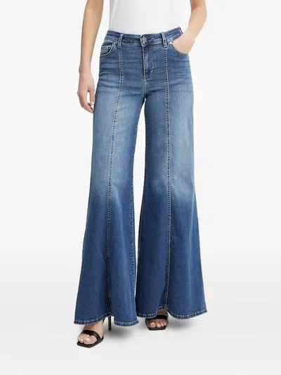 Liu •jo Panelled Flared Jeans In Blue