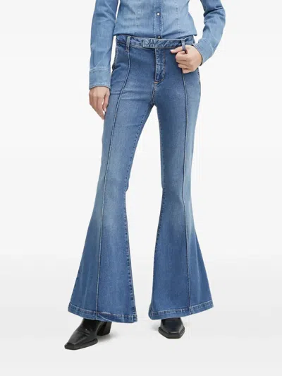 Liu •jo Panelled Flared Jeans In Blue