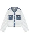 Liu •jo Liu Jo Blue Jacket With Tweed Design In Blue