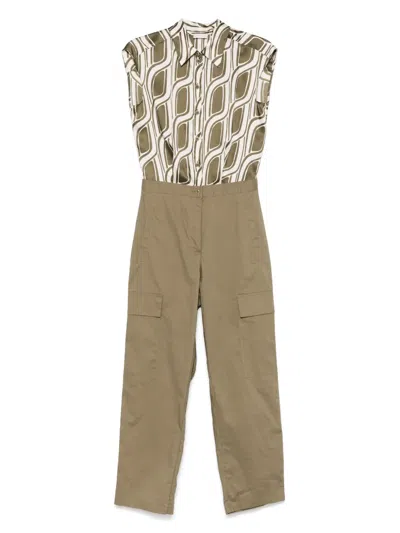 Liu •jo Panelled Jumpsuit In Green