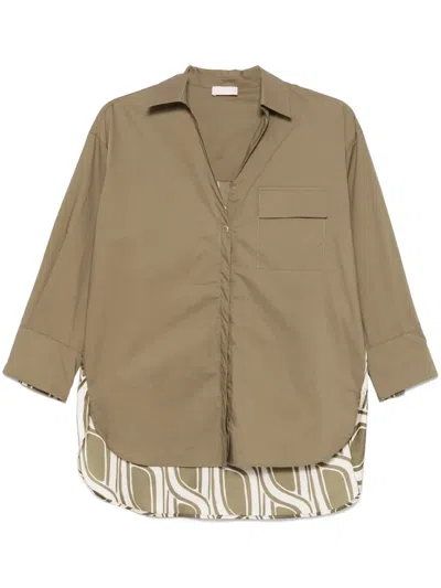 Liu •jo Panelled Shirt In Green