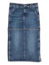 Liu •jo Panelled Skirt In Blue