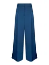 Liu •jo Liu Jo Wide-leg Blue Flared Pants With A Pressed Crease In Blue