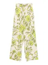 Liu •jo Satin Trousers With Printing In Beige