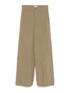 Liu •jo Liu Jo Wide-leg Trousers In Rich Green Modal Blend In Brown