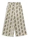 Liu •jo Liu Jo Cropped Green Trousers With Unique Wave Pattern