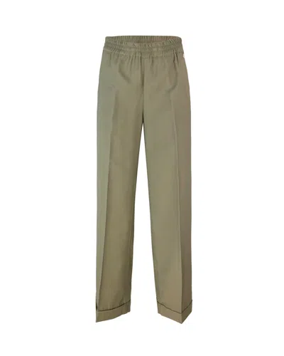 Liu •jo Pantalone Ampio In Tessuto Fluido Con Elastico In Vita In Green