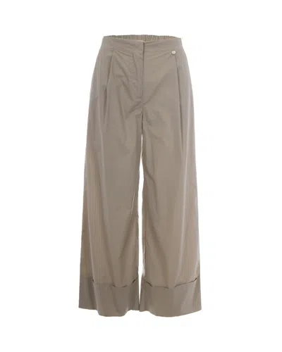 Liu •jo Pantalone Flare Aluminum In Brown