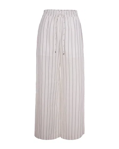 Liu •jo Pantalone Gessato In Lyocell In White