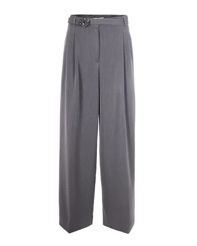 Liu •jo Pantalone Palazzo Con Cintura Grigio