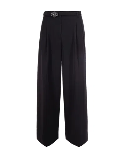 Liu •jo Pantalone Palazzo Con Cintura Nero In Black