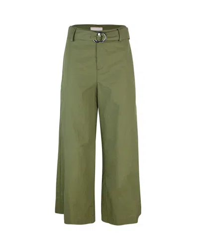 LIU •JO GREEN COTTON TROUSERS