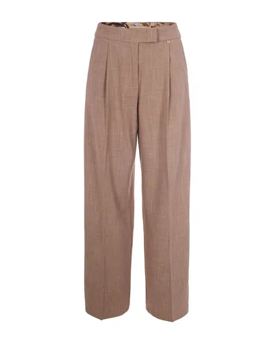 Liu •jo Pantalone Wide Leg Biscotto In Brown