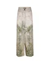 Liu •jo Flared Wide Leg Trousers With Tropical Print In M9265