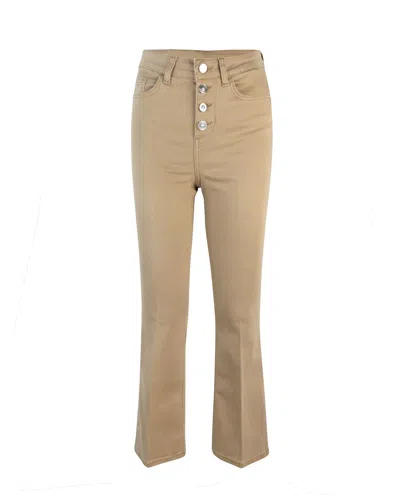 Liu •jo Pantaloni Bootcuti A Vita Alta Beige In 71320