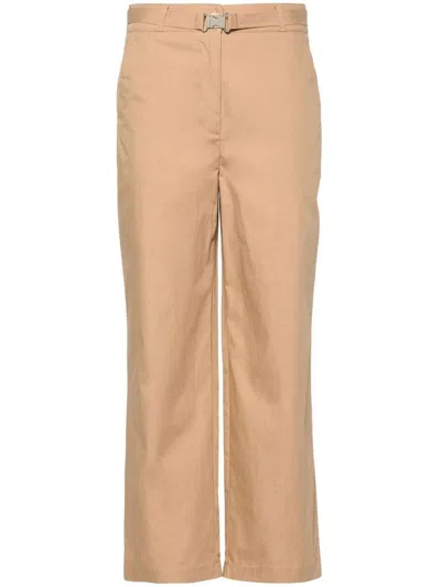 Liu •jo Belted Straight-leg Trousers In Beige