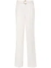 Liu •jo Liu Jo High Waisted Pinstripe Wide Leg Trousers In Beige