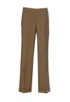 Liu •jo Flared Trousers With Button Detail And Elasticized Waist In Green