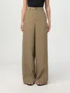 Liu •jo Liu Jo Wide-leg Trousers In Rich Green Modal Blend In Brown
