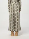 Liu •jo Liu Jo Cropped Green Trousers With Unique Wave Pattern In Grün