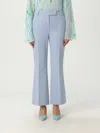 Liu •jo Liu Jo Light Blue Flared Pants With A Pressed Crease In Blue