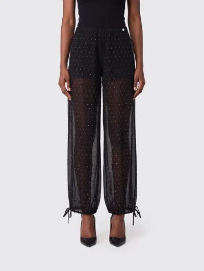 Liu •jo Liu Jo Pants Woman Color Black In Animal Print