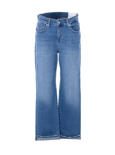 Liu •jo Strass Logo Five-pocket Jeans In Blue