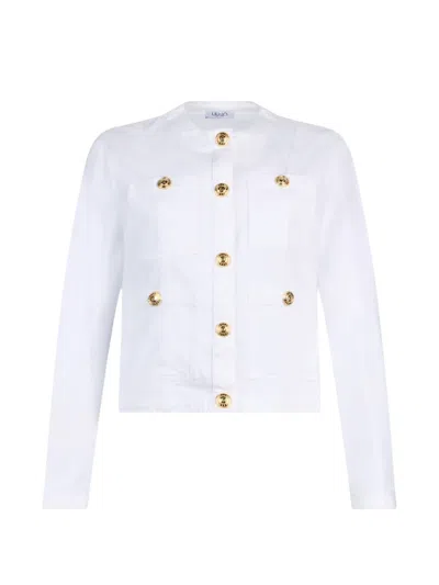 Liu •jo Patch-pocket Denim Jacket In White