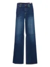 Liu •jo Flared Wide-leg Denim Jeans Trousers In Blue
