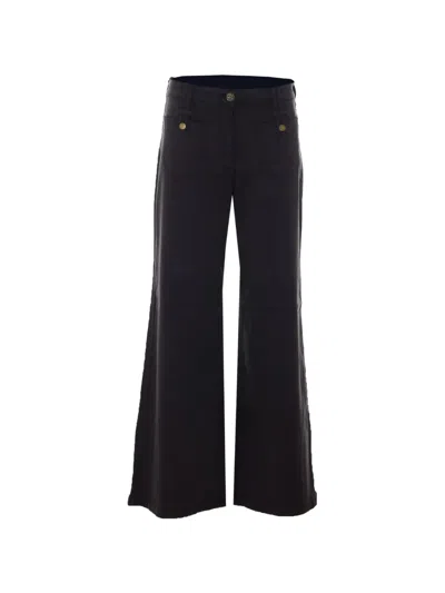 Liu •jo Patch-pocket Wide-leg Jeans In Black