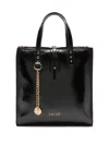 Liu •jo Patent Leather Studded Satchel In Black