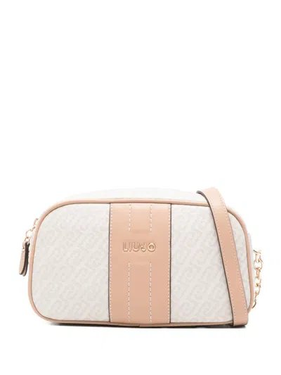 Liu •jo Pattern Zip Cross Body Bag In Neutral