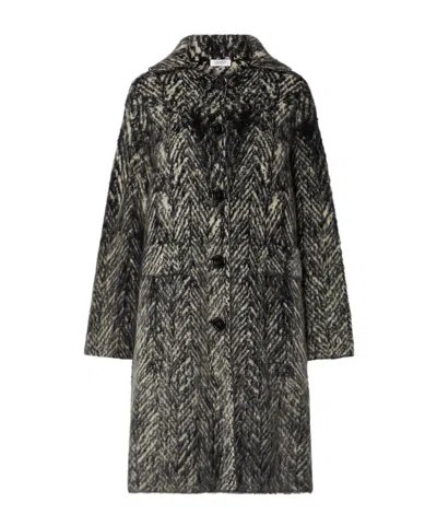 Liu •jo Liu Jo Patterned Button-front Coat In Gray
