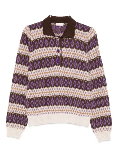 Liu •jo Patterned Collared Polo Shirt In Multi