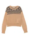 Liu •jo Patterned-knit Sweater In Neutral