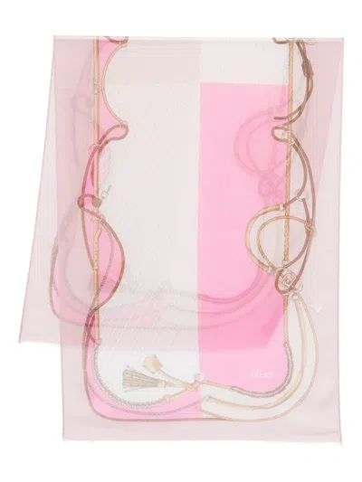 Liu •jo Patterned Scarf In Pink
