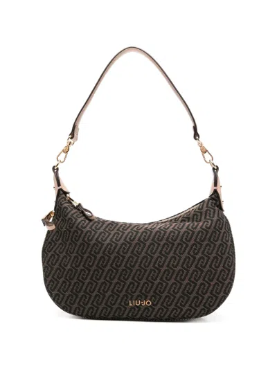 Liu •jo Patterned Shoulder Bag In Black