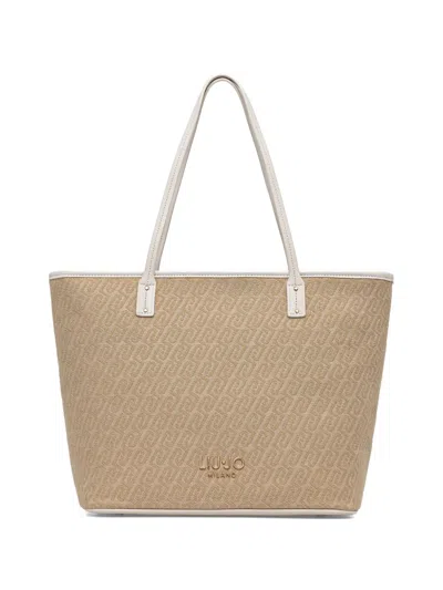 Liu •jo Patterned Tote Bag In Brown