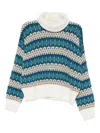 Liu •jo Patterned Turtleneck Sweater In Blue