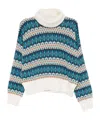 Liu •jo Patterned Turtleneck Sweater In Blue