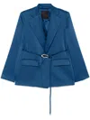 Liu •jo Liu Jo Blue Jacket With Belt And Pockets In Blue
