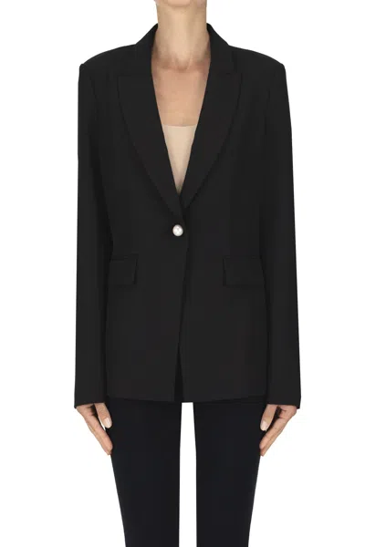 Liu •jo Pearl Button Blazer In Black