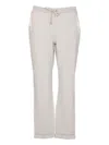 Liu •jo Pearl-embellished Drawstring Track Pants In Gray