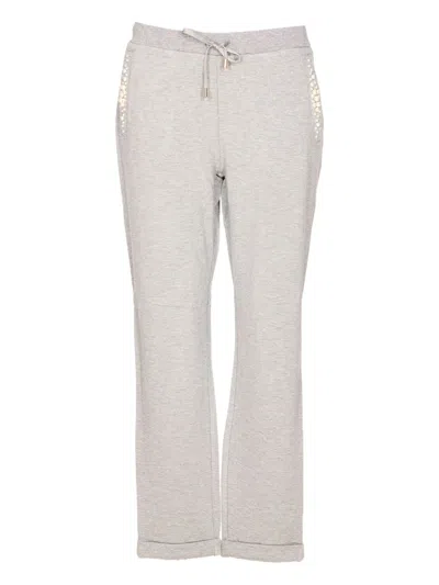 LIU •JO PEARL-EMBELLISHED DRAWSTRING TRACK PANTS