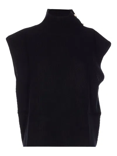 LIU •JO PEARL-EMBELLISHED HIGH-NECK VEST