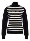 Liu •jo Pearl-embellished Striped Sweater In Black