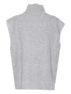 Liu •jo Liu Jo Grey Pearl Embellished Sleeveless Sweater In Gray
