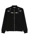 Liu •jo High Collar Black Sweatshirt With Pearl Embellishments In Black