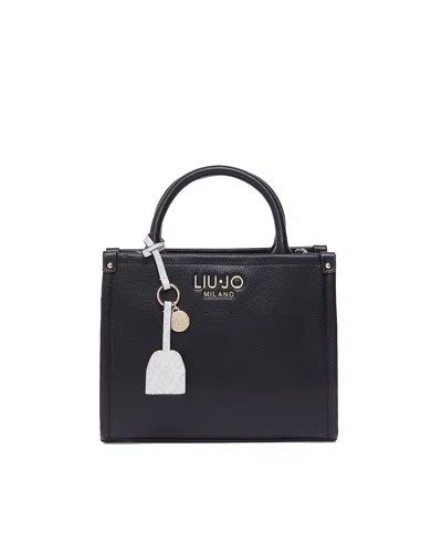 Liu •jo Liu Jo Pebbled Eco-leather Top Handle Bag In Black